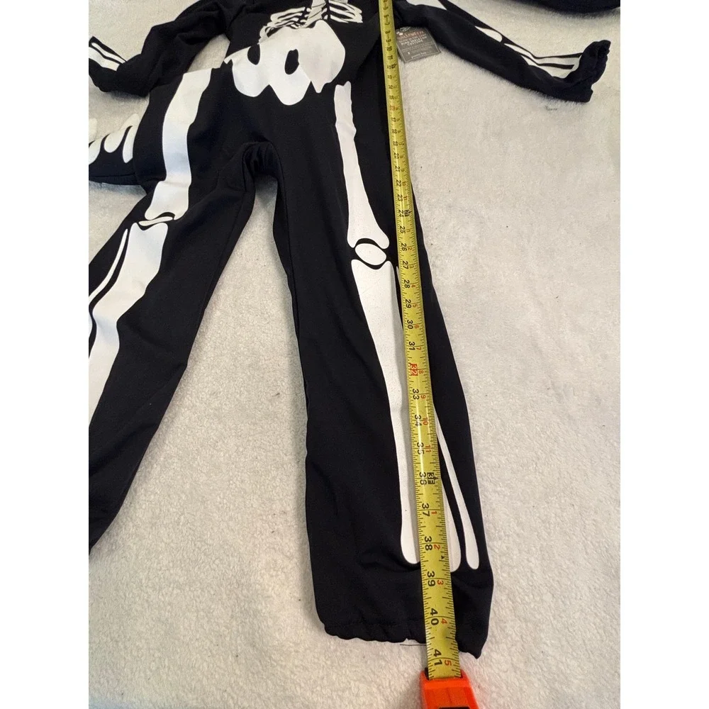 Pottery Barn Kids Glow in the Dark Dino Skeleton Costume 3pc Set Size 7-8 Black - Picture 6 of 12